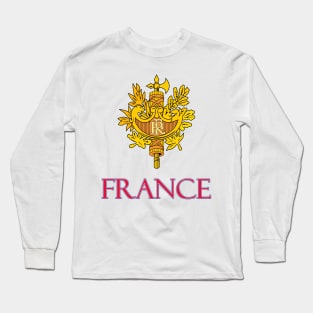 France - Coat of Arms Design Long Sleeve T-Shirt